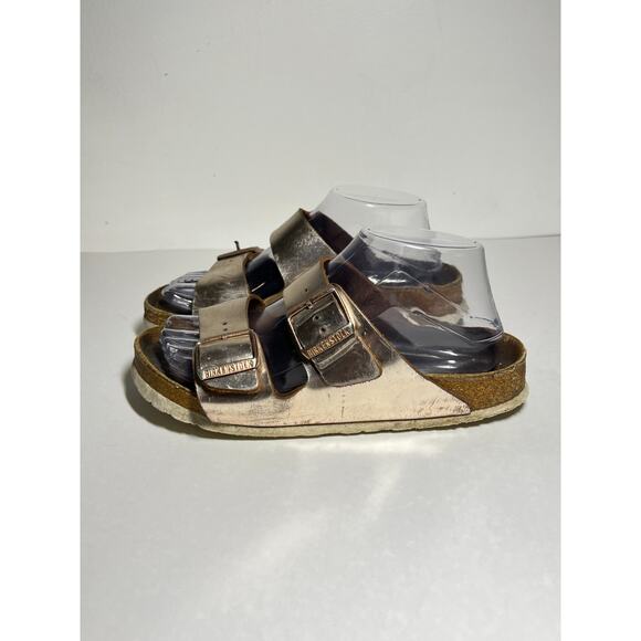 Birkenstock Metallic Copper Leather Arizona Adjust Sandal 38 Reg-Nar 7-7.5 - Picture 5 of 11